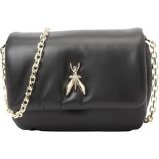 Patrizia Pepe Leather Crossbody Bag with Metal Fly - Black