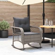 VidaXL Gyngestole vidaXL Udendørs Gyngestol Med Hynder Polyrattan Grå