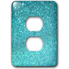 Blue Electrical Outlets 3DRose LLC, Blue Diamond Glitter Glamour Style 2 Plug Outlet Cover