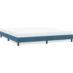 vidaXL Uden Madras 180x220 cm Fløjl Mørkeblå Sengeramme