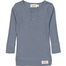 6-9M T-shirts Børnetøj MarMar Copenhagen Kid's Rib LS T-shirt - Stormy Blue