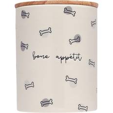 Pets Ebern Designs Ceramic Wood Pet Treat Jar 15.8cm H x 12.4cm W x 12.4cm D