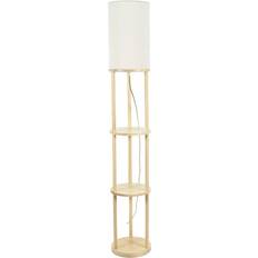 ValueLights Elsa Natural/White Floor Lamp 152cm