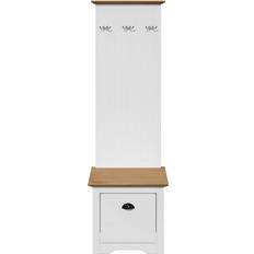 vidaXL With Hooks Bodo White And Brown Hallway Furniture & Accessory