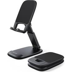 Lamicall foldable phone stand for desk height adjustable cell phone holder Black 0.46 Pounds
