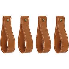 Brown Curtain Accessories Uxcell Leather Curtain Rod Holder Set of 4 Brown