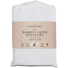 Bambu - Valkoinen Pussilakanasetit OlsenHome Bamboo Satin Duvet Cover White (200x140cm)