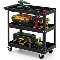 DIY Accessories Costway 3-Tier Tool Trolley with Handle