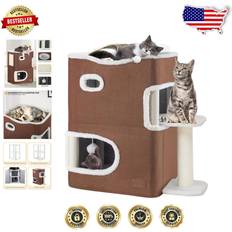 Pets YitaHome Interactive Indoor Cat Condo 17.7 L x 13.7 W x 24.8 H