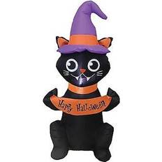 White Inflatable Decorations Oriental Trading Halloween Inflatable Cat Decoration 4 ft