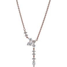 Pandora Sparkling Herbarium Cluster Drop Collier Necklace - Rose Gold/Transparent