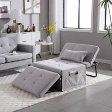 Linen - Sofa Beds Sofas Westwood Multi-Functional Convertible Light Grey Sofa 85cm 2 Seater