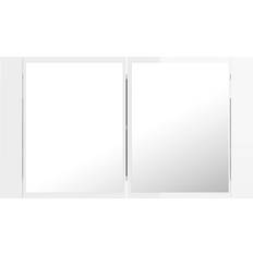 White Bathroom Mirror Cabinets vidaXL (804969)