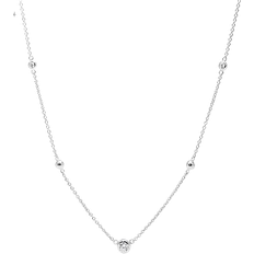 Con Cierre Collares Fossil Cadena Plata Transparente - One Size