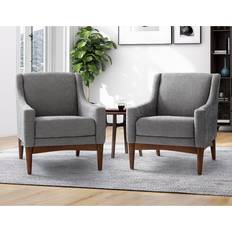 Wood Armchairs Wade Logan Arshanti Gray/Brown Armchair 34.2"