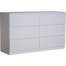 Grey Chest of Drawers Home Source Lugano Storage 6 Drawers Grey Chest of Drawer 120x72cm