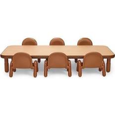 Plastic Furniture Set Angeles BaseLine Rectangular Table & Chair Set 72 x 30 x 12 in