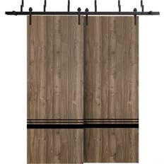 Walnut Doors SartoDoors Barn 80.0 H 64.0 W x 2.0 D in Walnut Sliding Door (x)