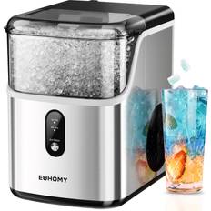 Euhomy Nugget Ice Makers Countertop, Pebble Ice Maker Machine with 35lbs/24H Soft Ice, Self-Cleaning Sonic Ice Maker with Ice Scoop&Basket, Pellet Ice Maker for Home/Kitchen/Office(Stainless Steels)