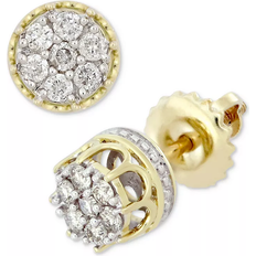 Macy's Cluster Stud Earrings - Gold/Silver/Diamonds