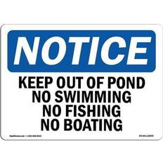 SignMission Osha Notice Sign Keep Out of Pond