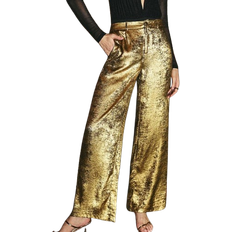 Low Waist - Women Trousers & Shorts Shein Poéselle Women's Gold Front Button Pocket Elegant And Chic Low Waist Suit Trousers, Gorgeous Elegant Low Waist Trousers, Formal Daily Wear For Party, Festival Trousers, New Year's Eve Trousers, Autumn And Winter Outfits, Effortlessly Chic Essential, FW24