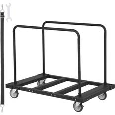 VEVOR Folding Table Cart, 1800 LBS Heavy Duty Table Trolley with 5" Swivel Wheels, Black Desk Trolley for Garage, Home, Warehouse, Party Event Hotel Furniture 10 Table Capacity