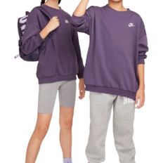 Nike Round Sweatshirts Nike Older Kid's Sportswear Club Fleece Oversized Sweatshirt - Dark Raisin/White (FD2923-573)