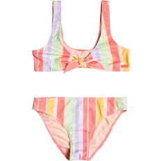 Roxy Girl's Ocean Treasure Bralette Bikini Set - Sunkissed Coral Salty Sunset (ERGX203484-mjv8)