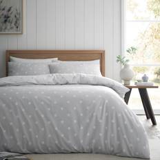 Hemtextil Catherine Lansfield Brushed Polka Dot Påslakan Grå (230x220cm)