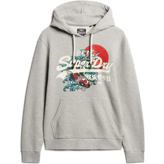 Superdry Tokyo Vintage Logo Graphic Hoodie - Pumice Stone Beige Marl