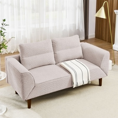 Ebern Designs Convertible Futon Bed Pink Sofa