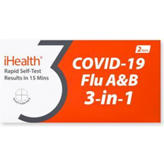 IHealth Self Tests iHealth COVID-19/Flu A&B 3-in-1 Home Rapid Test Kit, 2 ct CVS