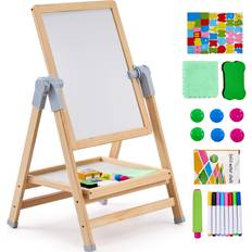 Vita Stafflier VEVOR 2-in-1 Kids Art Easel Double-Sided Wooden Magnetic Whiteboard