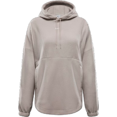 Beige - Felpa con cappuccio Maglioni NIKE One Women's Oversized Therma-FIT Pullover Fleece Hoodie - Light Orewood Brown/White