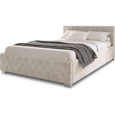 Betten Juskys Polsterbett Nizza 140x200 cm Beige Rahmenbett