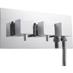Shower Systems Nuie Ellingson Triple Concealed Shower Valve 360cm H X 120cm W X 136cm D Chrome, Silver