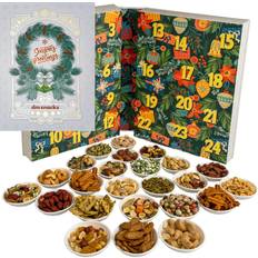 Sugar Plum Advent Calendar 2024-24 Unique Snacks for Countdown Days to Christmas, Adult Food Christmas Gift for Men, Women, Dad Great Holiday Gift Basket Includes Nuts, Seeds, Sticks,Edamame, Wasabi Peas