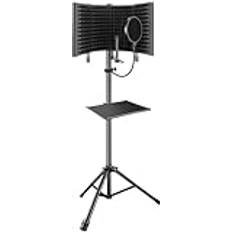 Aok Professional Studio Recording Microphone Isolation Shield, Pop Filter,High density absorbent foam is used to filter vocal. Suitable for Blue Yeti and other condenser microphones (AO-504 With Stand)