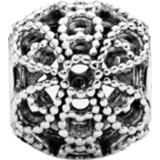 Pandora Beaded Openwork Flower Charm - Silver