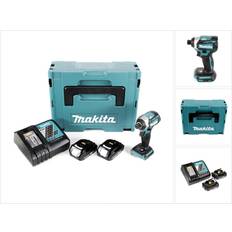 Makita DTD 154 RAJ Akku Schlagschrauber 18 V 175 Nm 1/4" Brushless 2x Akku 2,0 Ah Ladegerät