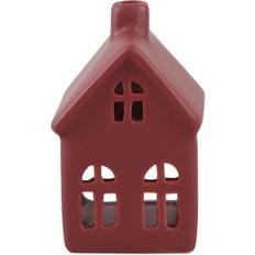 Candle House Medium Red Lykta 13cm