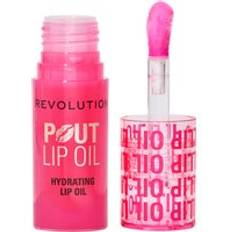 Blåa Läppoljor Makeup Revolution Pout Lip Oil Hög Glans - Vattenmelonrosa