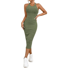 Shein Essnce Solid Halter Neck Bodycon Dress