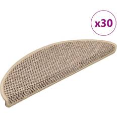 Beige Stair Carpets vidaXL Self-adhesive Stair Mats 56x17x3 cm Dark Beige Beige cm