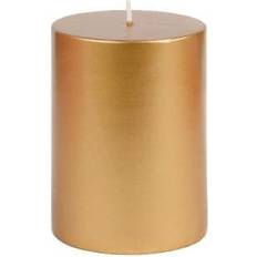 Multicolored Candles Pillar Metallic Bronze Gold 3 x 4 in Candle