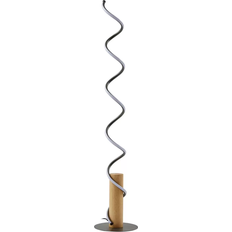 Lindby LED Spiraali Grey/Light Wood Gulvlampe 133cm