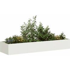 vidaXL Planteringskärl Vit 280 x 80 x 40 cm Stål
