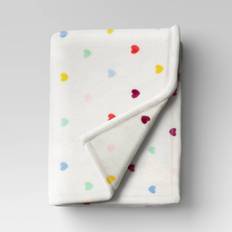 Novelty Recycled Printed Plush Throw Hearts Blankets Multicolor (152.4x127cm)