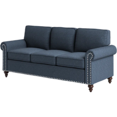 Lark Manor Anylia Blue Linen Blend Sofa 78" 3 Seater